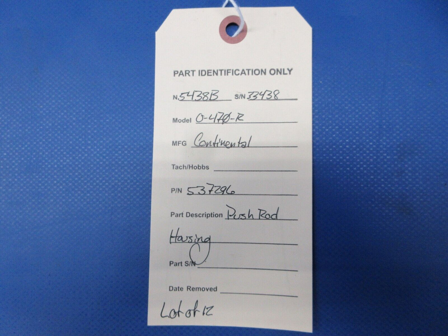 Continental O-470 Push Rod Housing P/N 537296 LOT OF 12 (0924-1266)