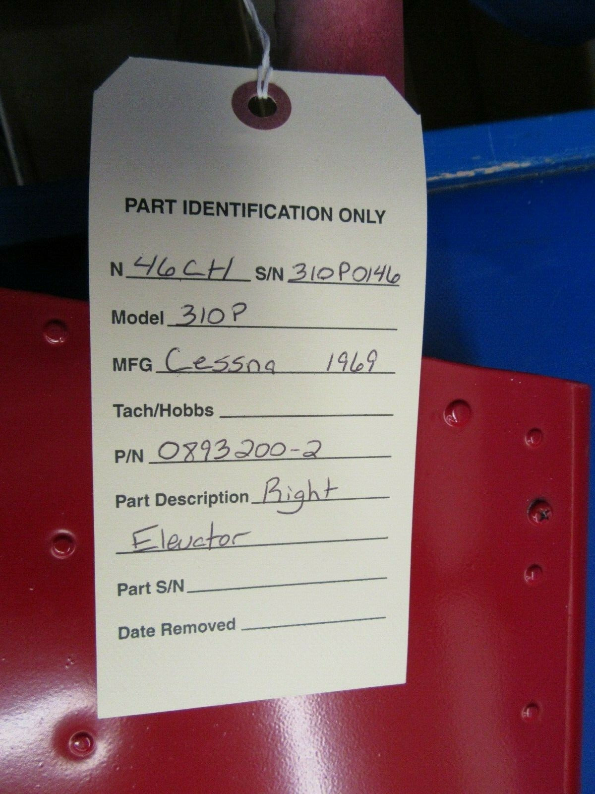 Cessna 310 P Elevators LH & RH P/N 0893200-1, 0893200-2 ONE PAIR (0219-176)11
