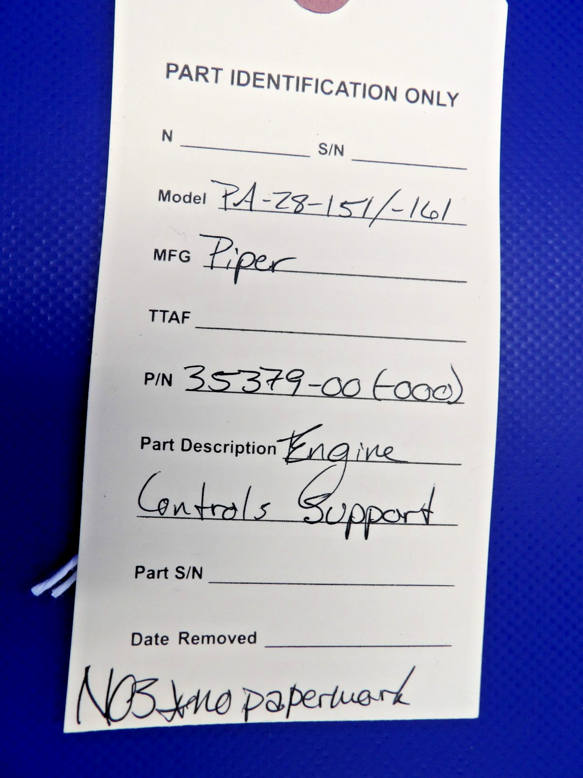 Piper PA-28-151 / -161 Engine Controls Support P/N 35379-00 NOS (0426-1248)12