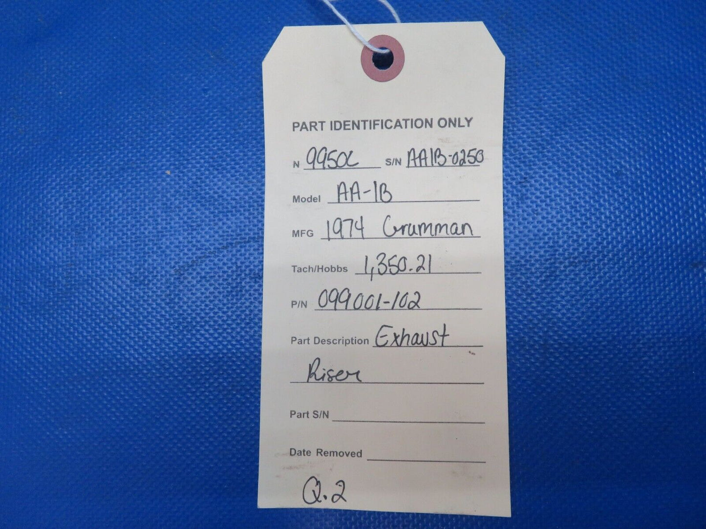 Grumman AA-1B Exhaust Riser P/N 099001-102 (0624-1783)