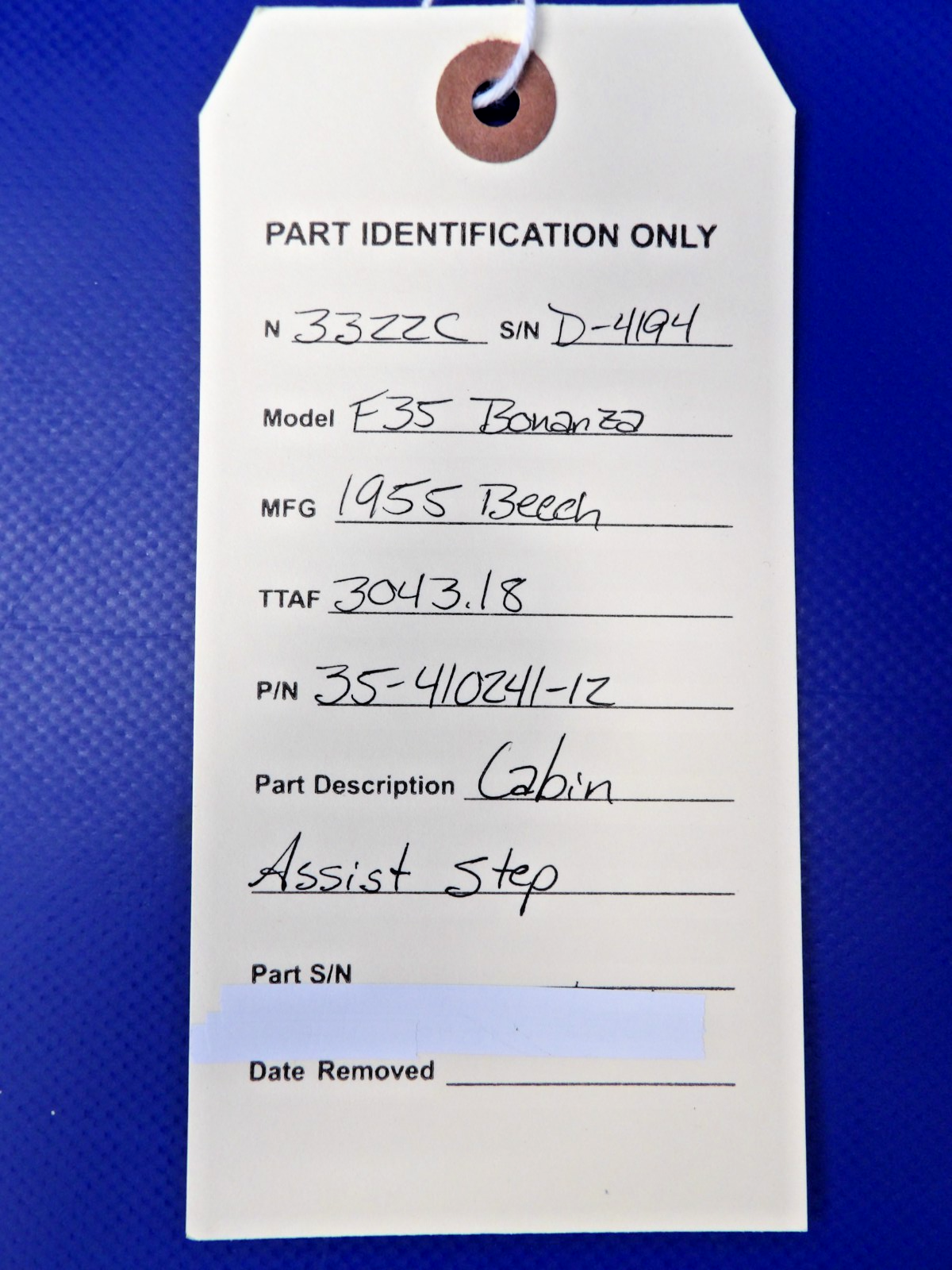 Beech F35 Bonanza Cabin Assist Step P/N 35-410241-12 (0726-2100)10