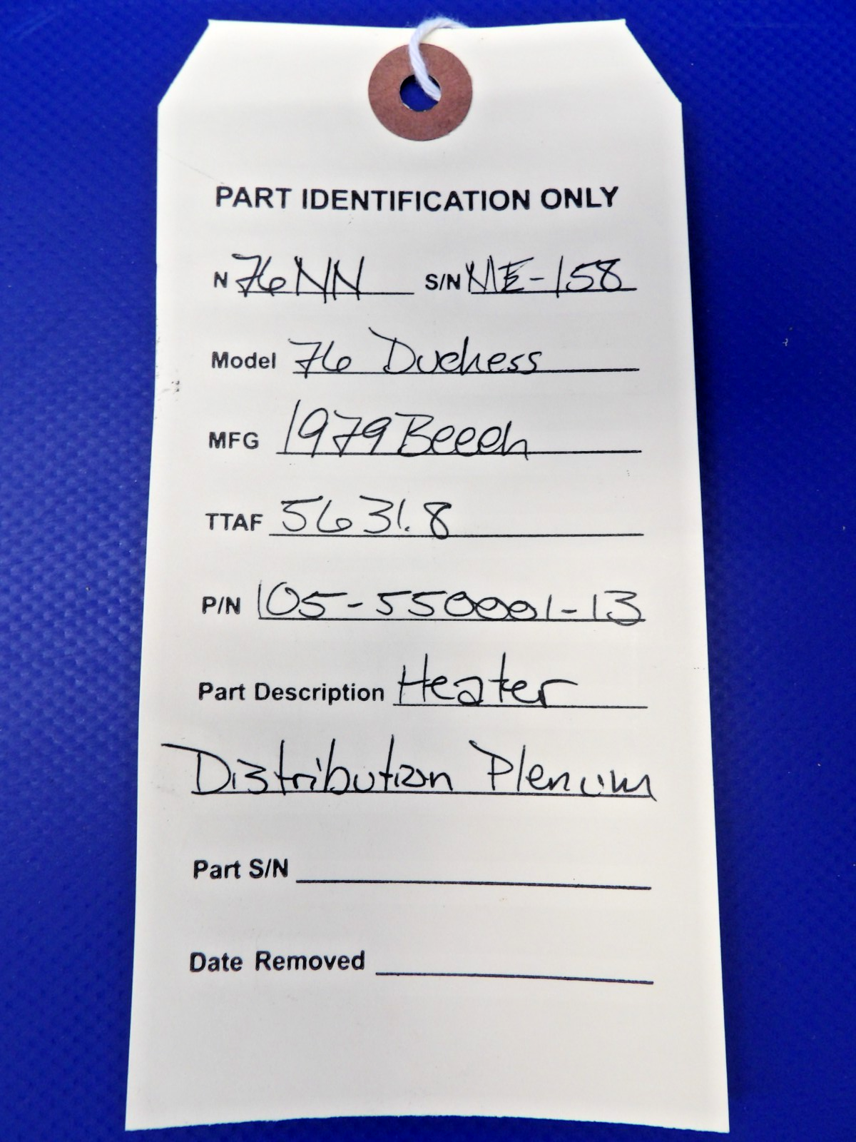 Beech 76 Duchess Heater Distribution Plenum P/N 105-550001-13 (0526-1322)11