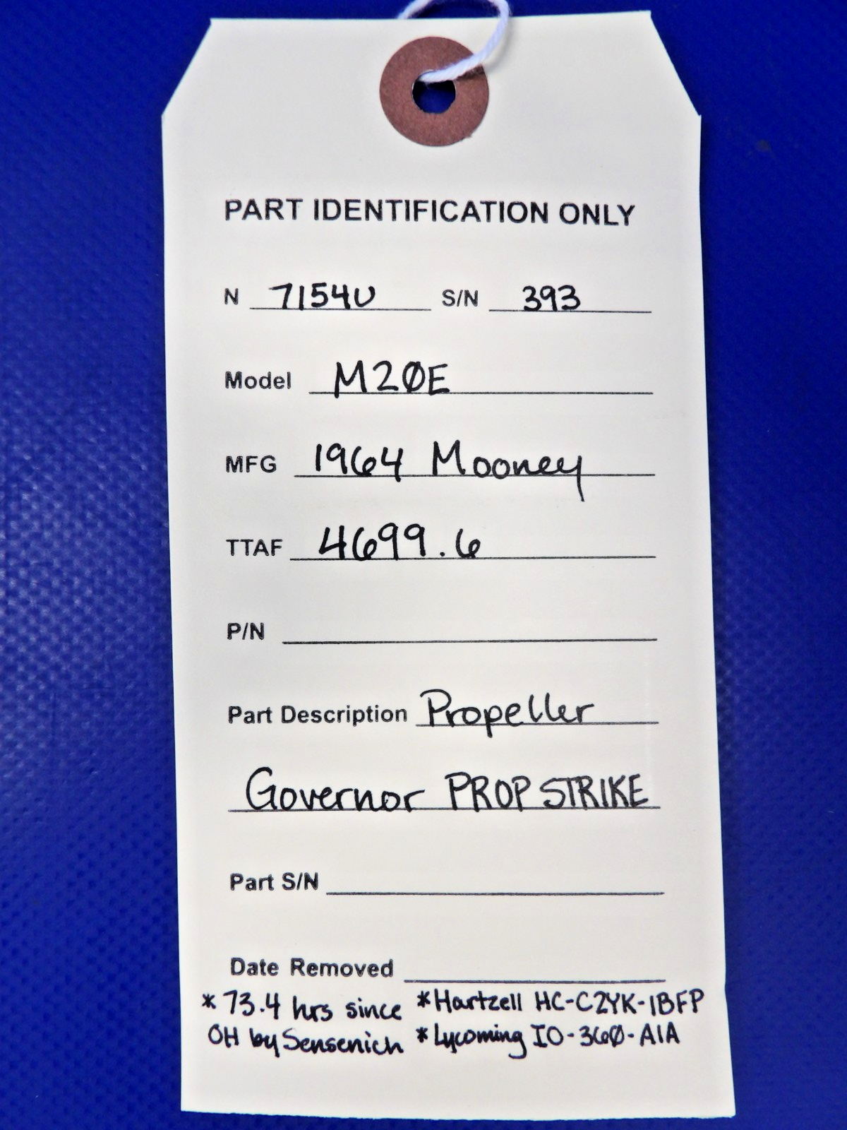 Mooney M20 Hartzell Propeller Governor H-1 PROP STRIKE 73.4 SOH (0826-1265)12
