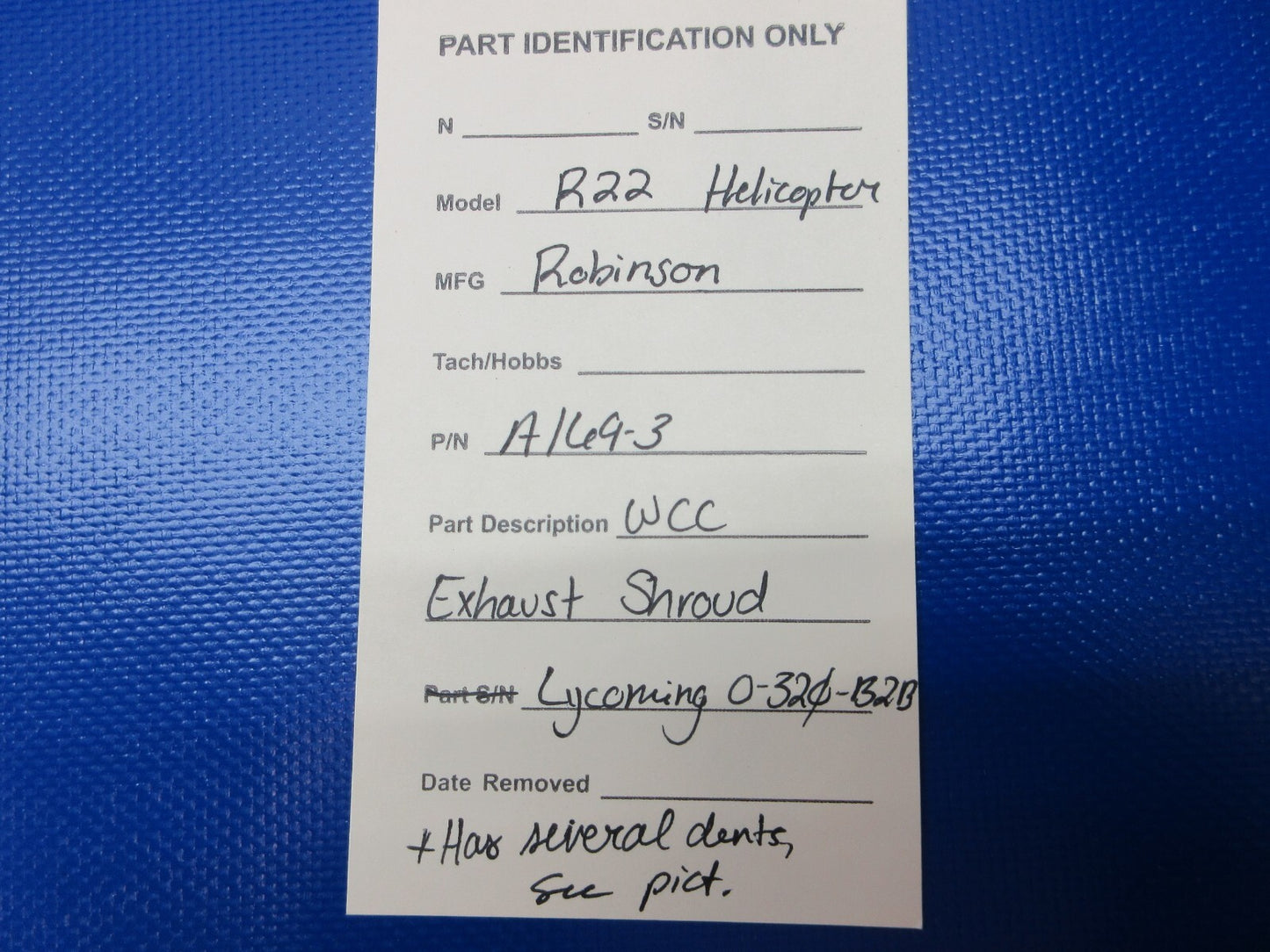 Robinson R22 Helicopter WCC Exhaust Shroud P/N A169-3 (1124-1379)18