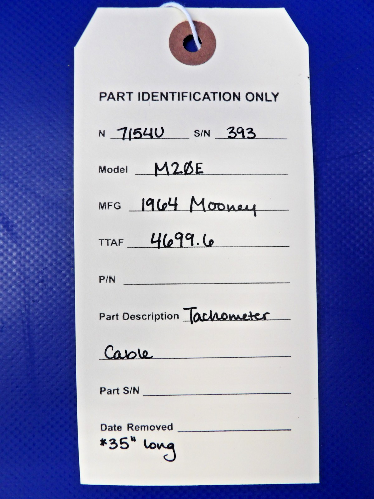 Mooney M20 / M20E Tachometer Cable Length 35" (0826-1272)9