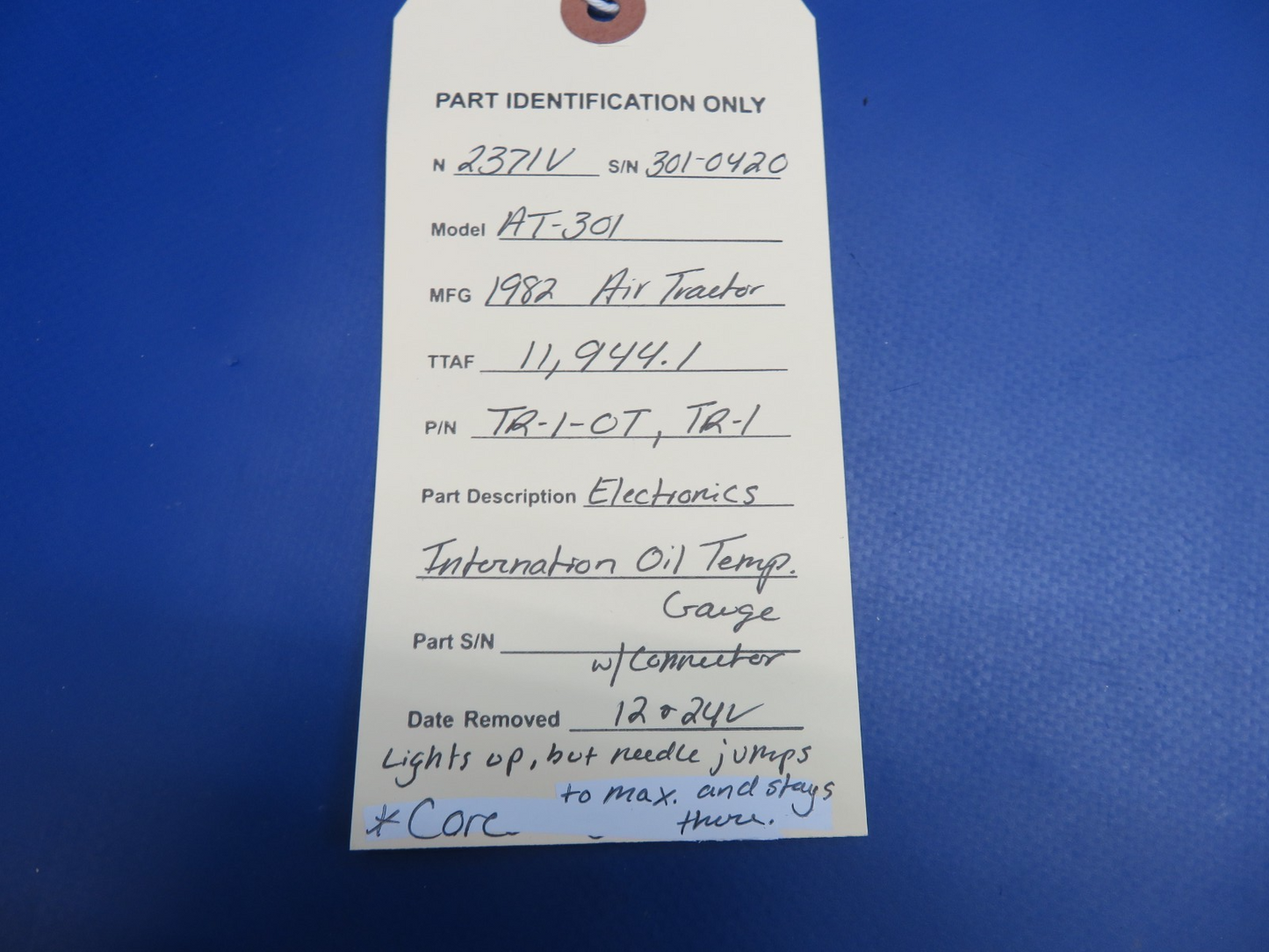 Electronics International Oil Temp Gauge 12/24V P/N TR-1-OT CORE (0426-1714)10