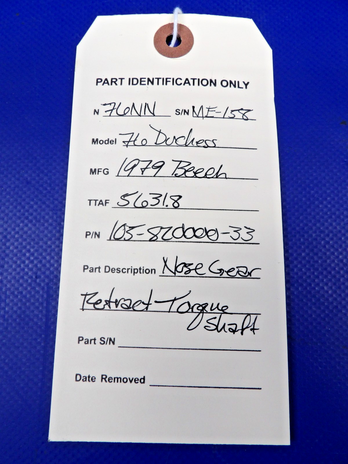 Beech 76 Duchess Nose Gear Torque Shaft P/N 105-820000-33 (0526-1309)9