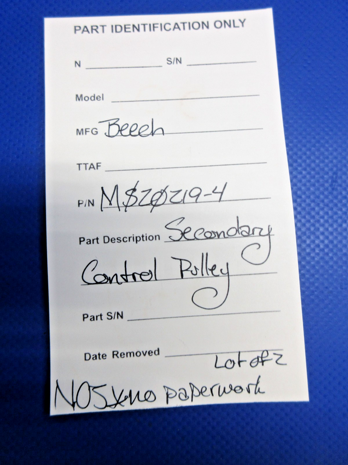 Beech Secondary Control Pulley P/N MS20219-4 LOT OF 2 NOS (0426-874)9