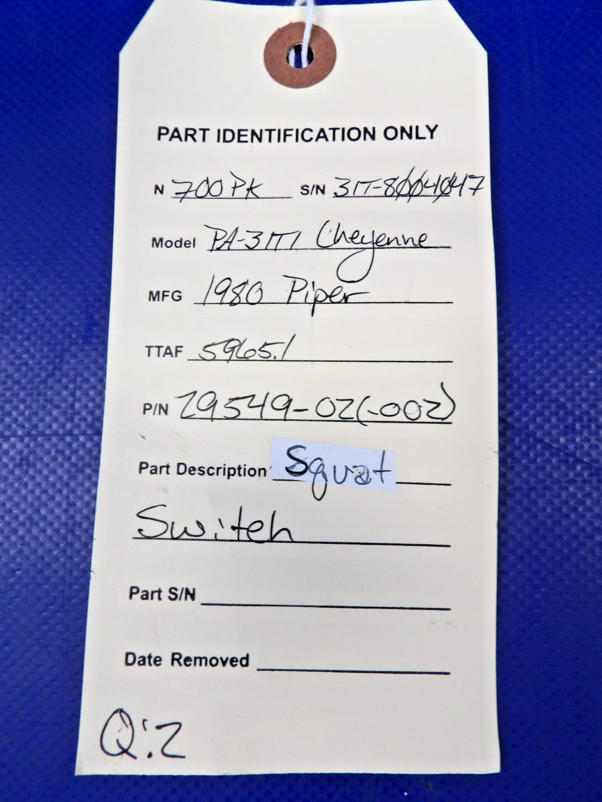 Piper PA-31T1 Cheyenne Squat Switch P/N 29549-02 (0626-1388)11