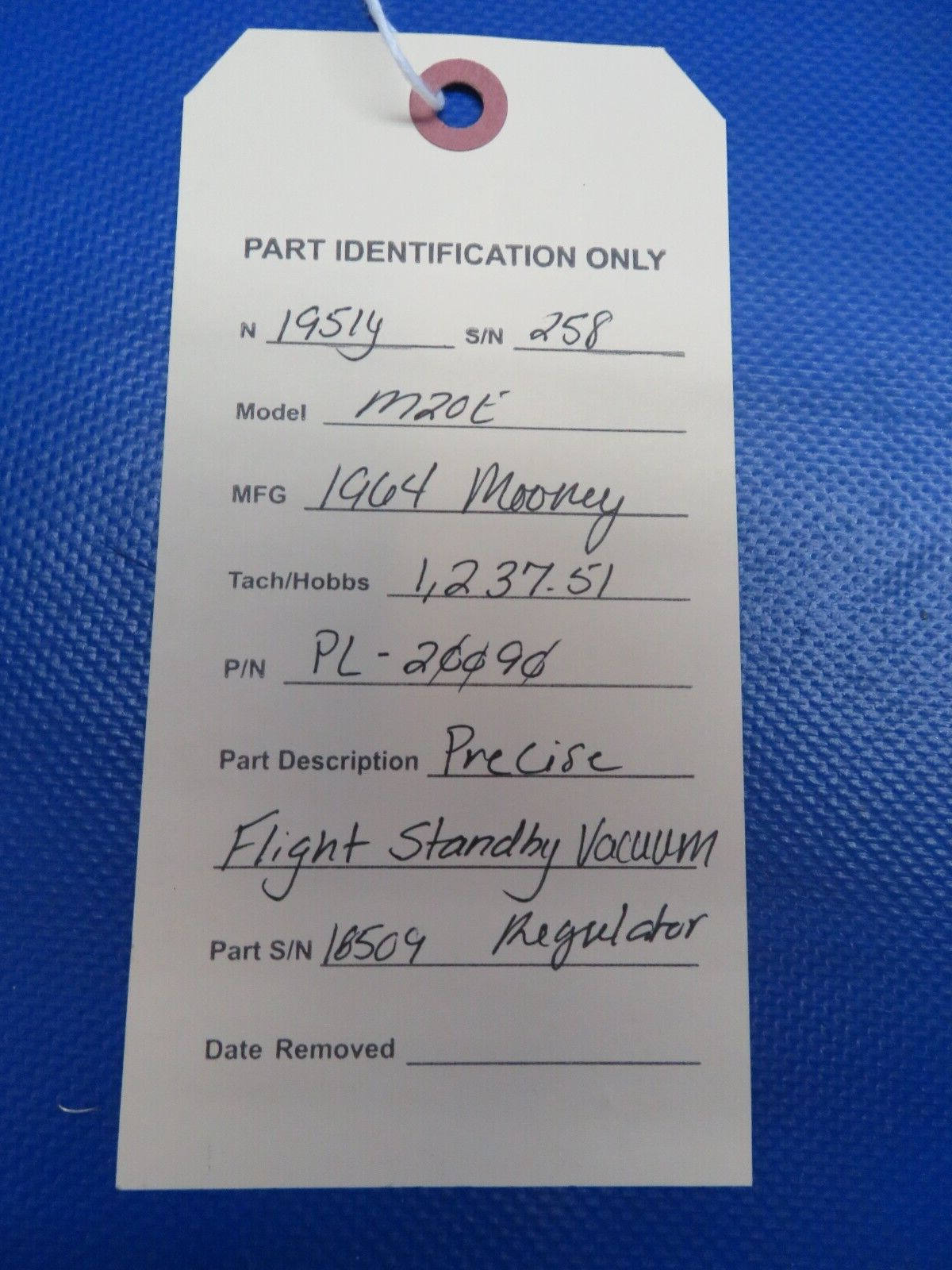Mooney M20E Precise Flight Standby Vacuum Regulator P/N PL-20090 (0824-1734)