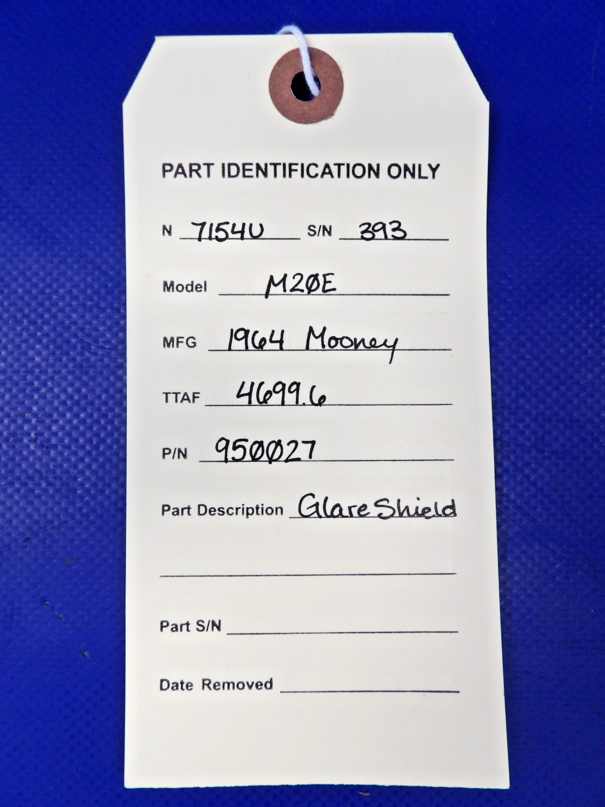 Mooney M20 / M20E Glare Shield P/N 950027 (0826-1285)11