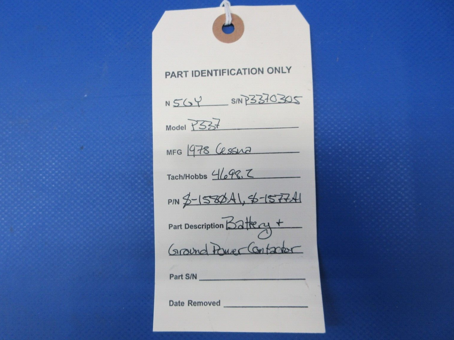 Cessna 337 / P337H Battery & Ground Power Contactor P/N S-1580A1 (0724-1285)
