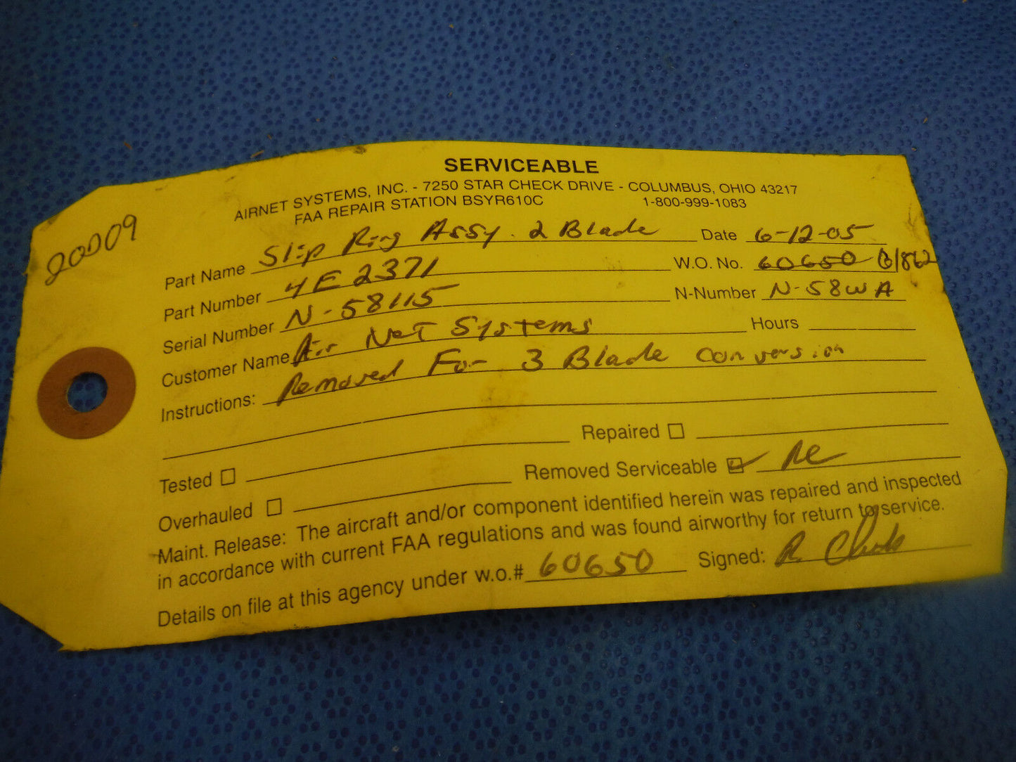 Hartzell Electric De-Ice Slip Ring 4E2371 (1015-278)