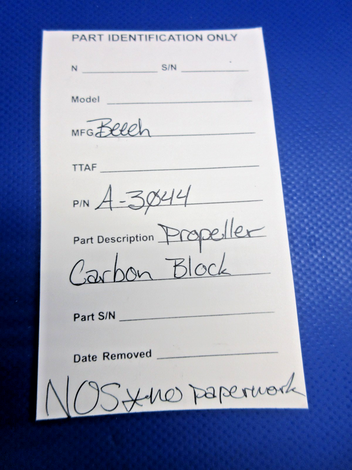 Beech Propeller Carbon Block P/N A-3044 NOS (0426-882)7