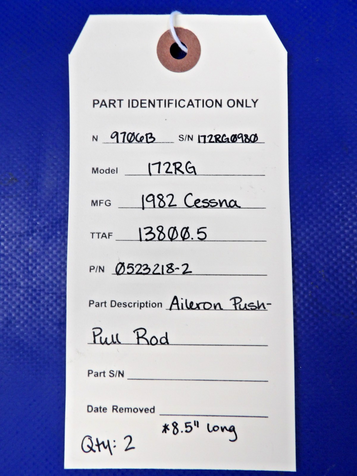 Cessna 172 / 172RG Aileron Push-Pull Rod P/N 0523218-2 (0826-1248)9