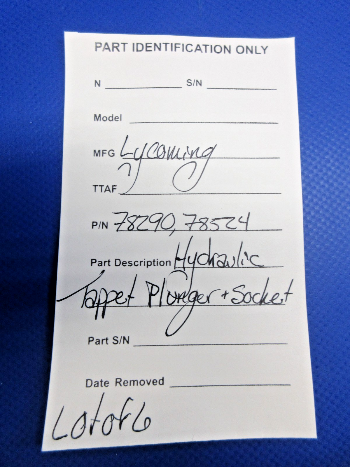 Lycoming Hydraulic Tappet Plunger & Socket P/N 78290 LOT OF 6 (0226-975)11