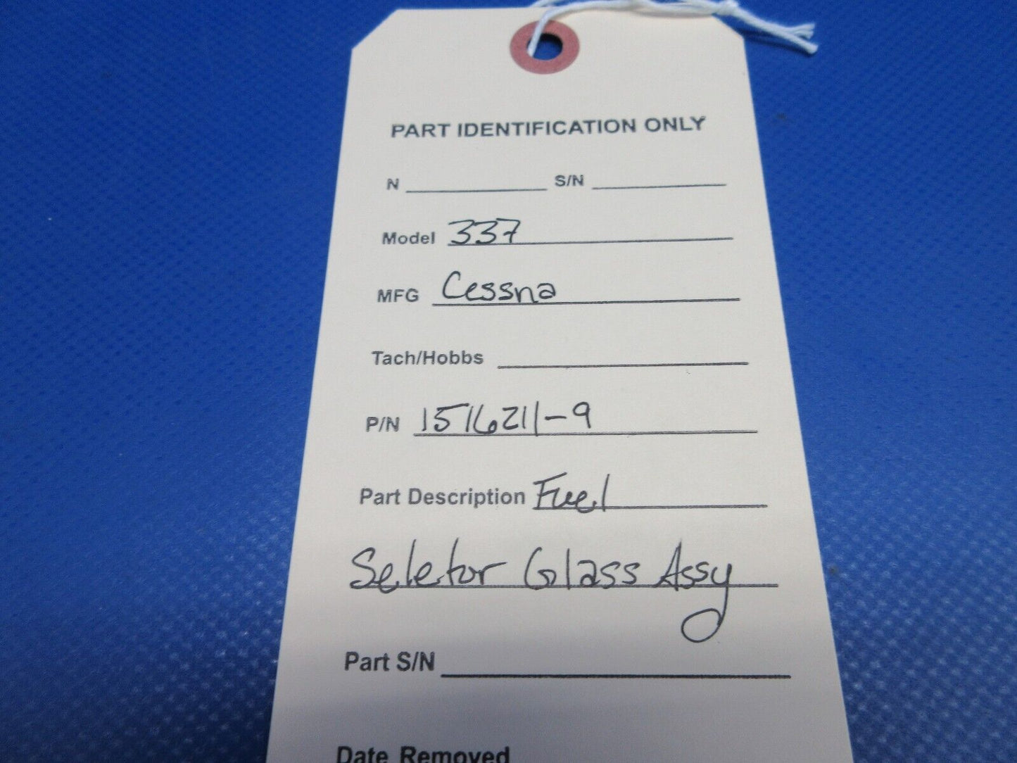 Cessna 337 Fuel Selector Glass Assembly P/N 1516211-9 (0324-1244)