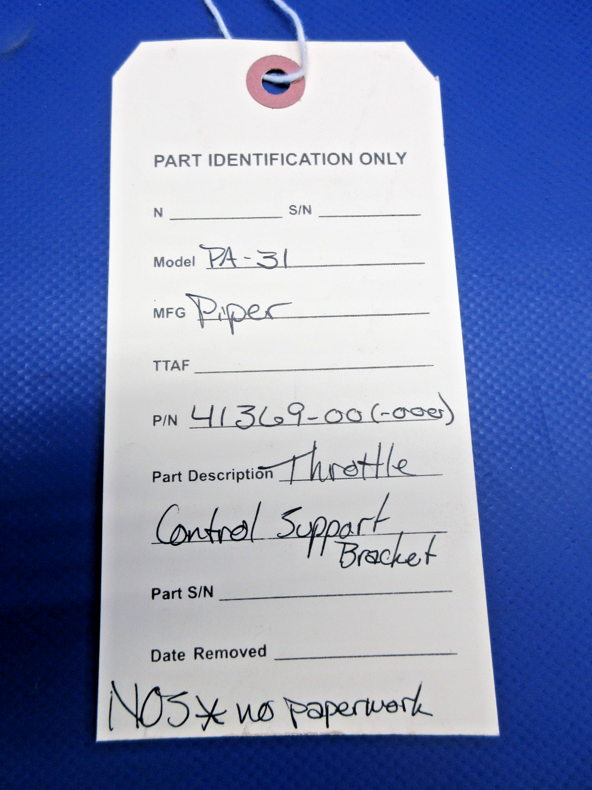 Piper PA-31 Throttle Control Support Bracket P/N 41369-00 NOS (0426-765)12