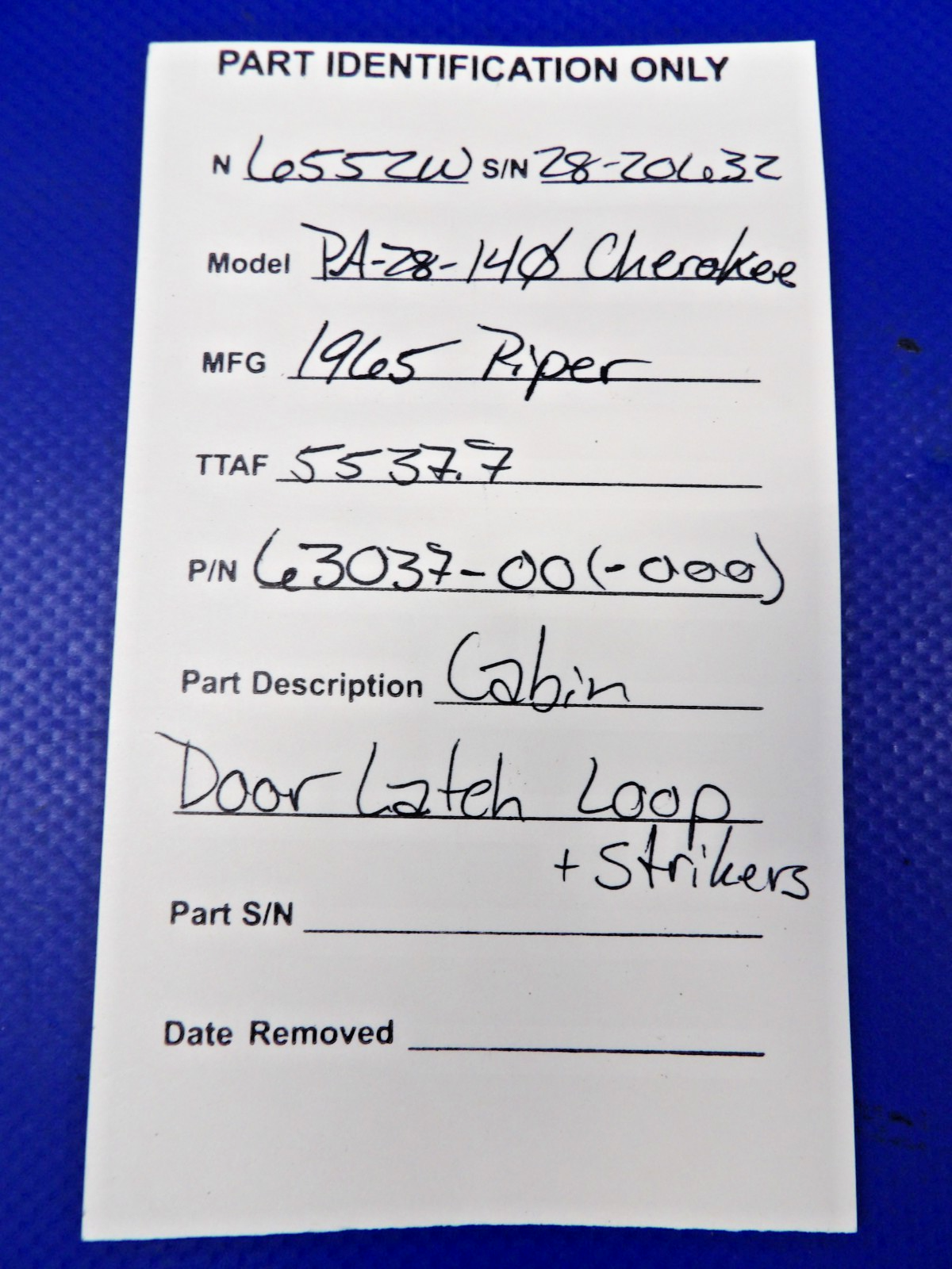 Piper Cherokee Cabin Door Latch Loop & Strikers P/N 63037-00 (0526-1222)8