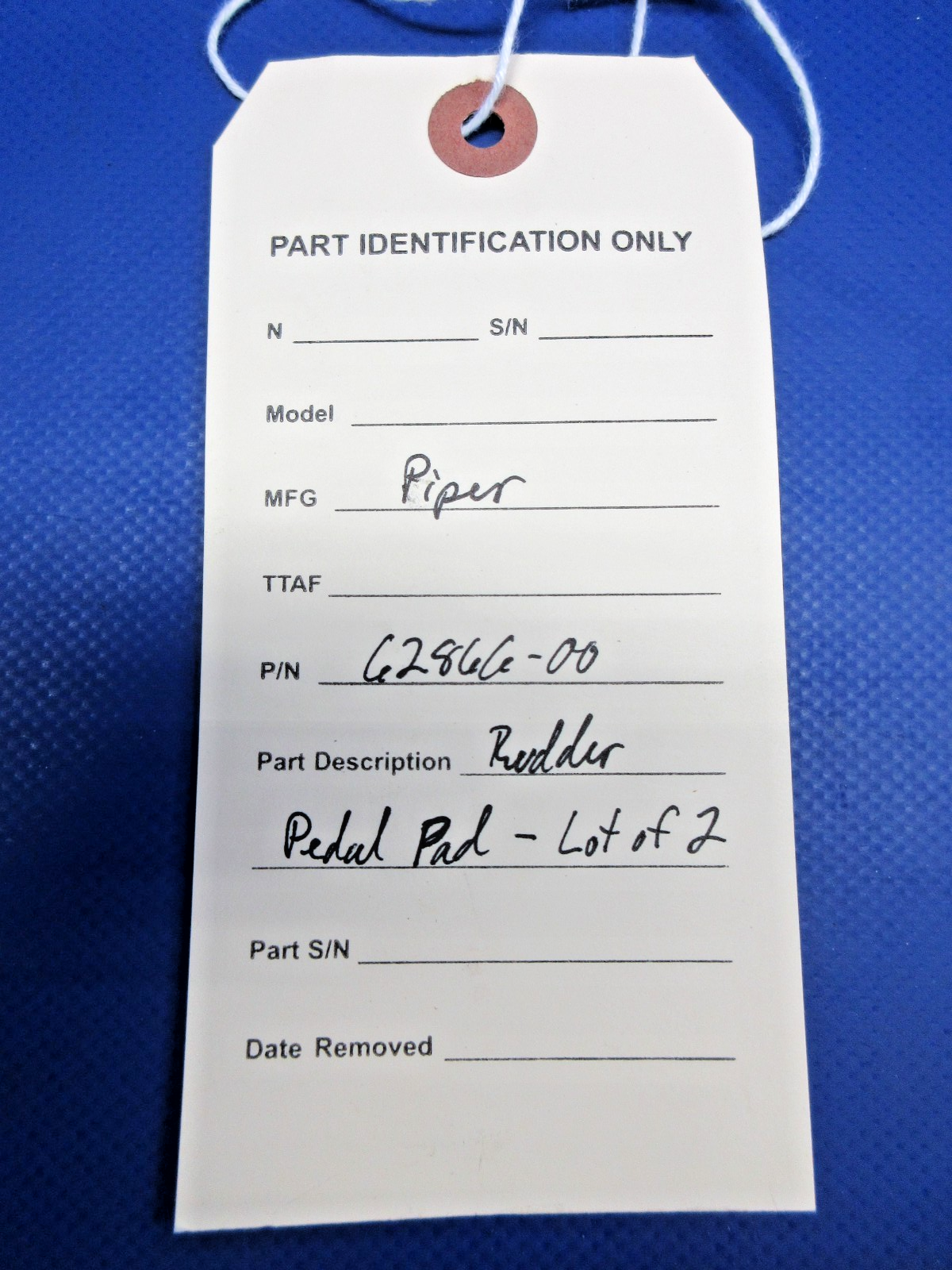 Piper Rudder Pedal Pad P/N 62866-00 LOT OF 2 (0926-718)8