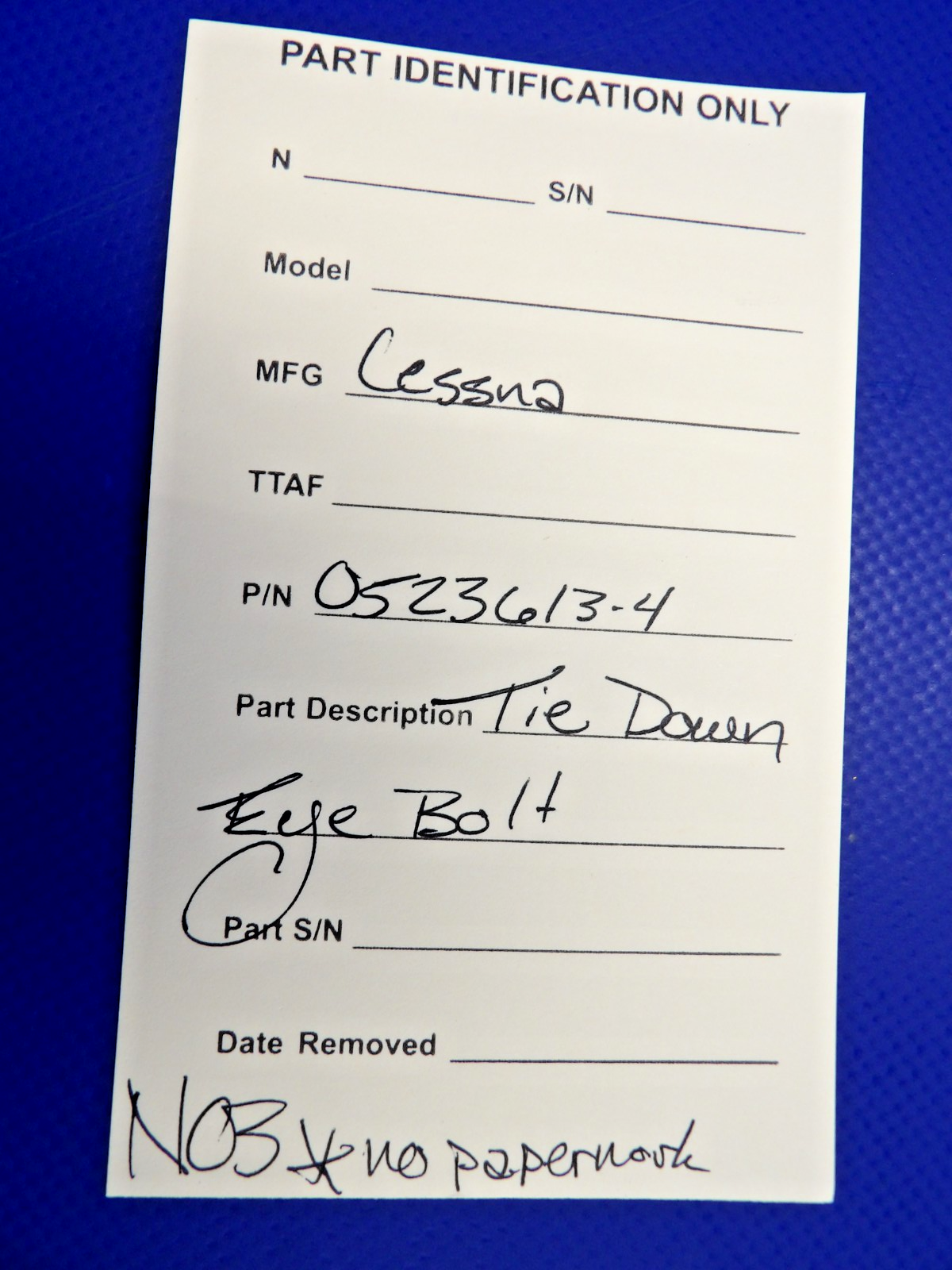 Cessna Tie Down Eye Bolt P/N 0523613-4 NOS (0426-1206)12