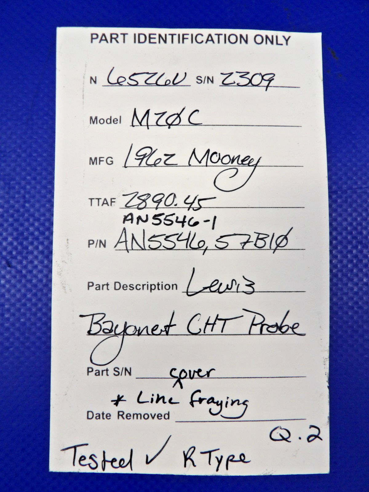 Mooney M20 / M20C Lewis Bayonet CHT Probe P/N AN5546 TESTED (0626-1278)11