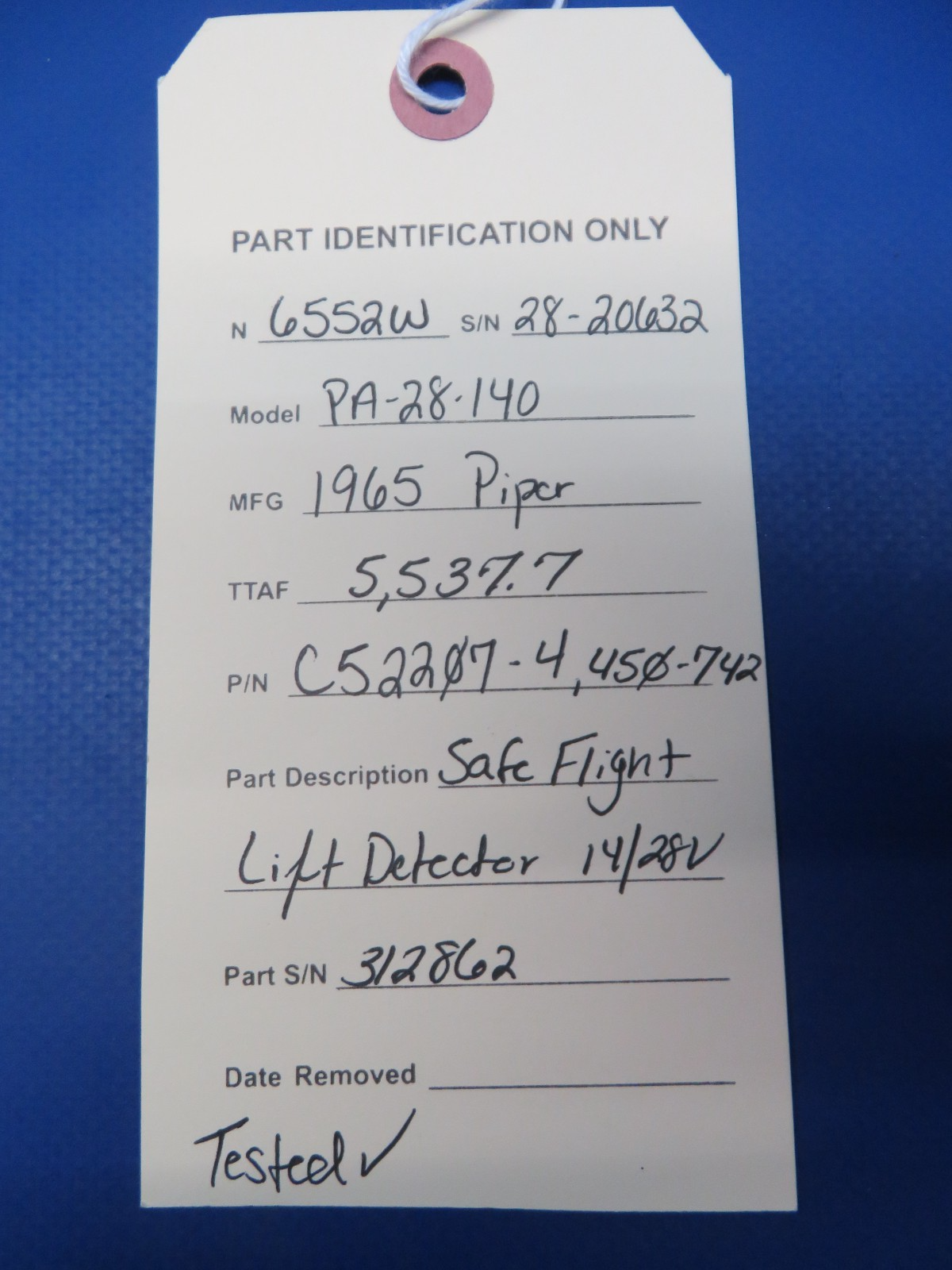 Piper PA-28-140 Safe Flight Lift Detector 14/28v C52207-7 TESTED (0326-135)13