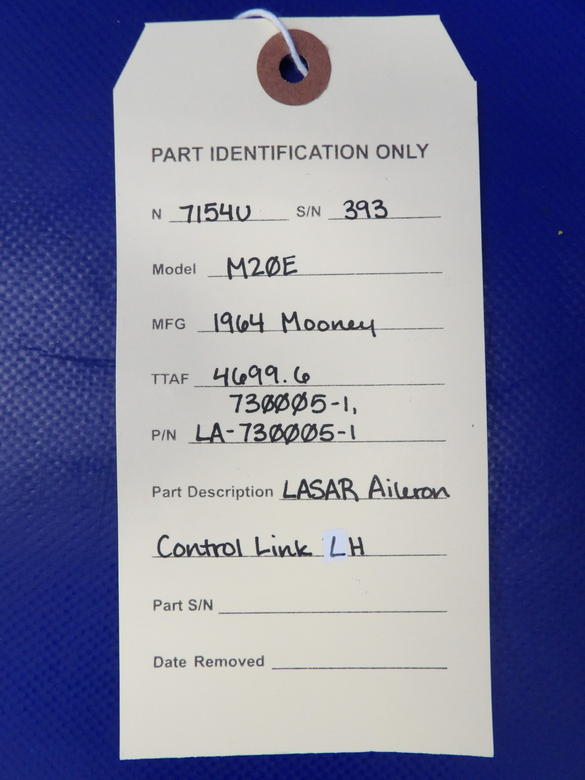 Mooney M20 / M20E LASAR Aileron Control Link LH P/N 730005-1 (0826-1270)11