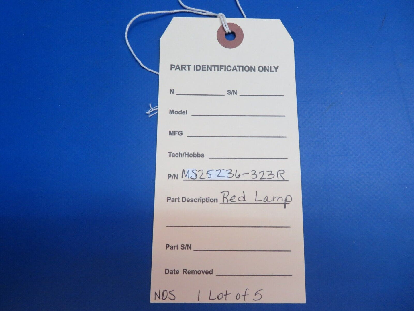 Red Lamp P/N MS25236-323R LOT OF 5 NOS (1022-726)
