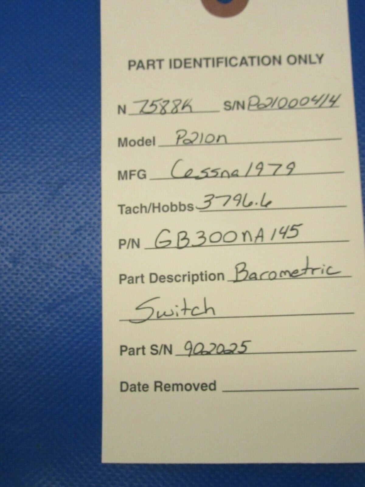 Cessna 210 / P210N Barometric Switch GB300NA145 (0919-272)