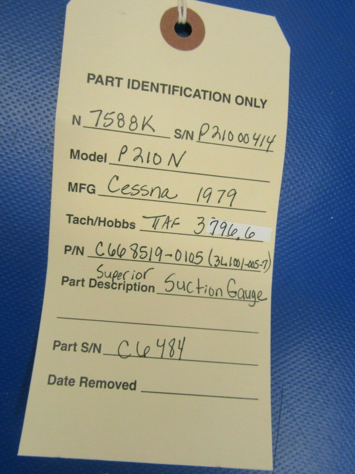 Cessna Superior Suction Gauge C668519-0105, 3L1001-005-7 (0919-138)
