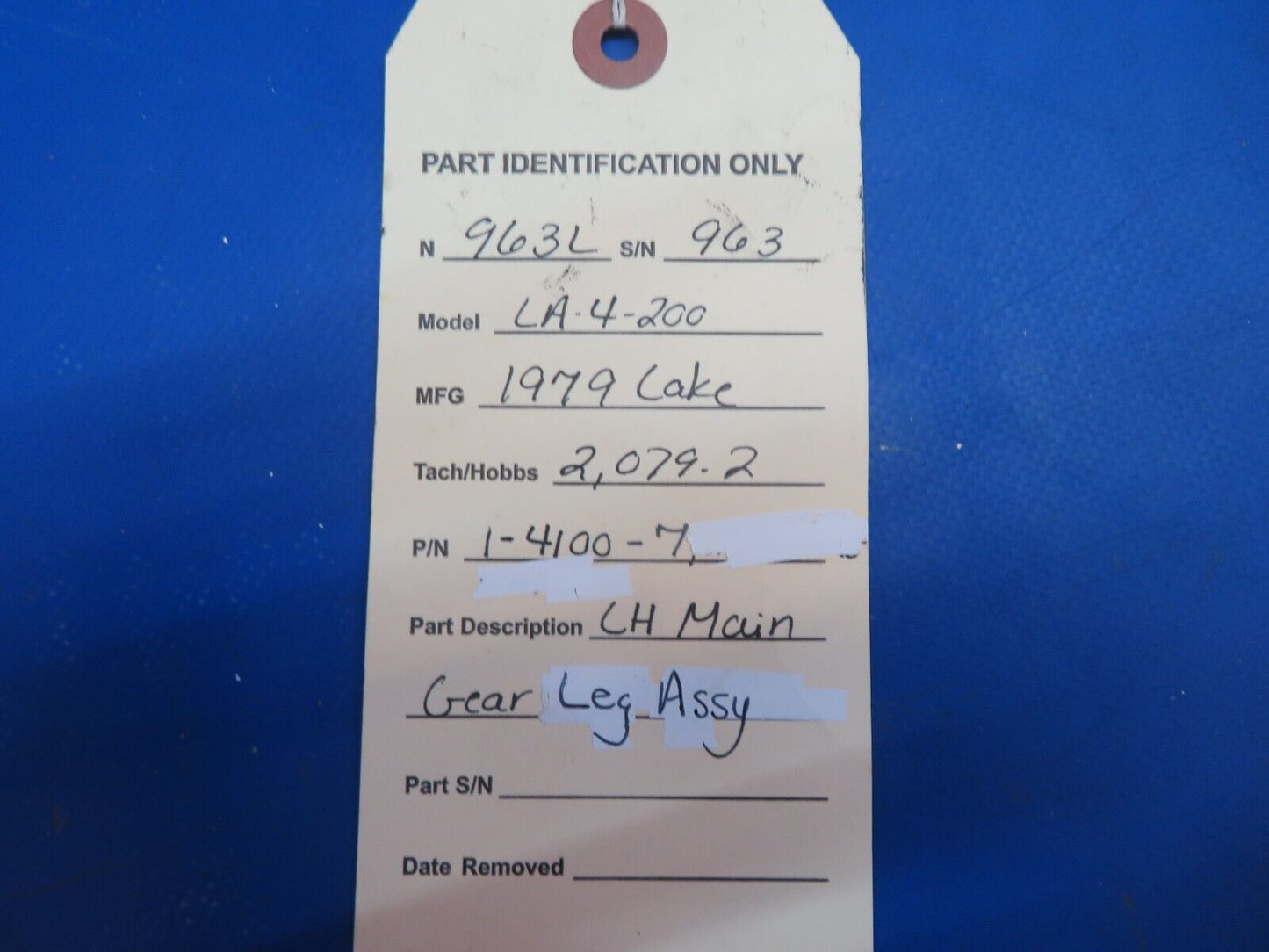 Lake LA-4-200 LH Main Gear Leg Assy P/N 1-4100-7 (0123-508)