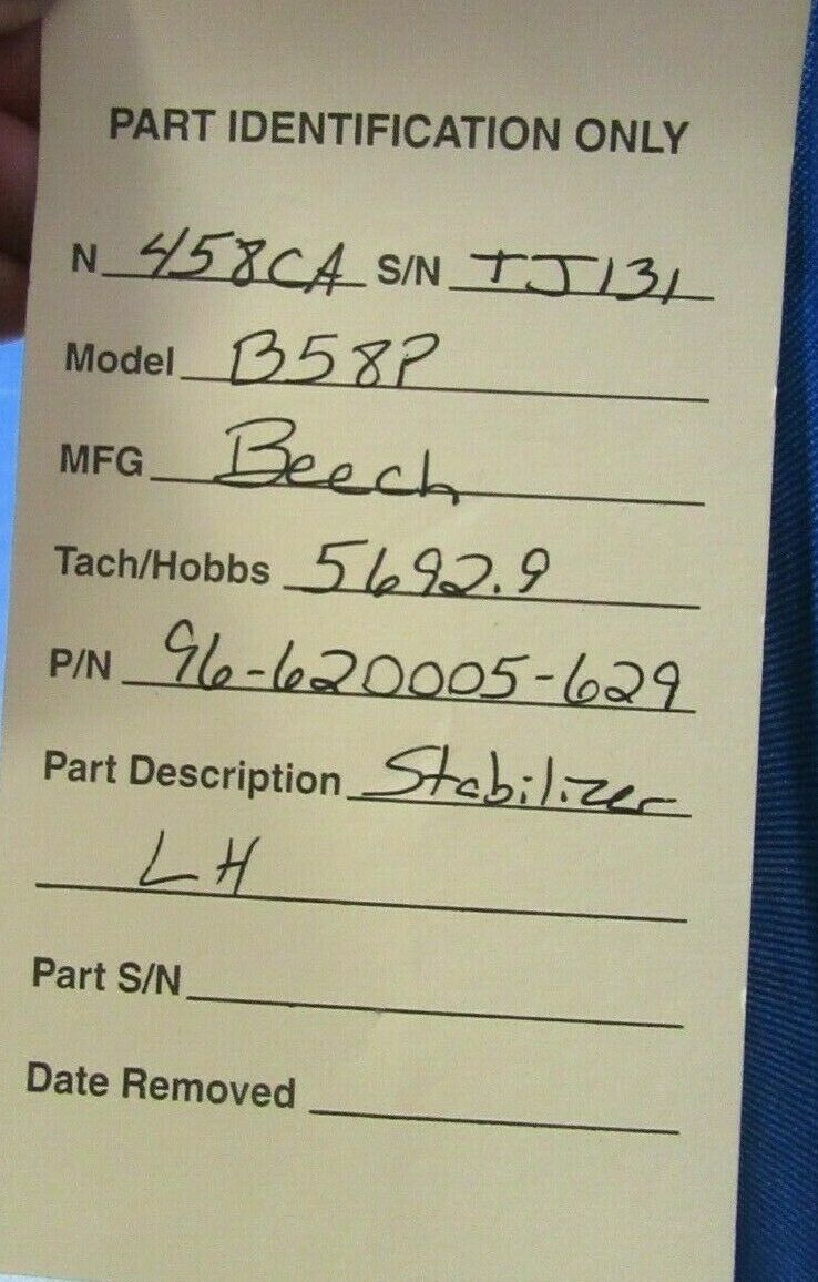 Beech Baron B58P Horizontal Stabilizer LH 96-620005-629 (0719-220)