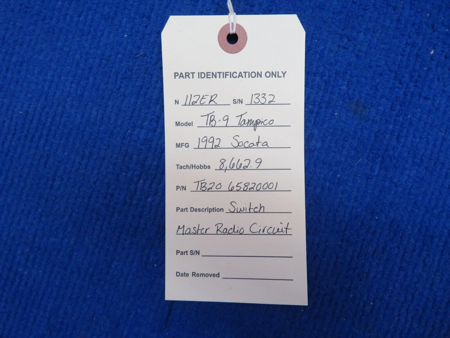 Socata TB-9 Switch Master Radio Circuit P/N 65820001 (0622-639)