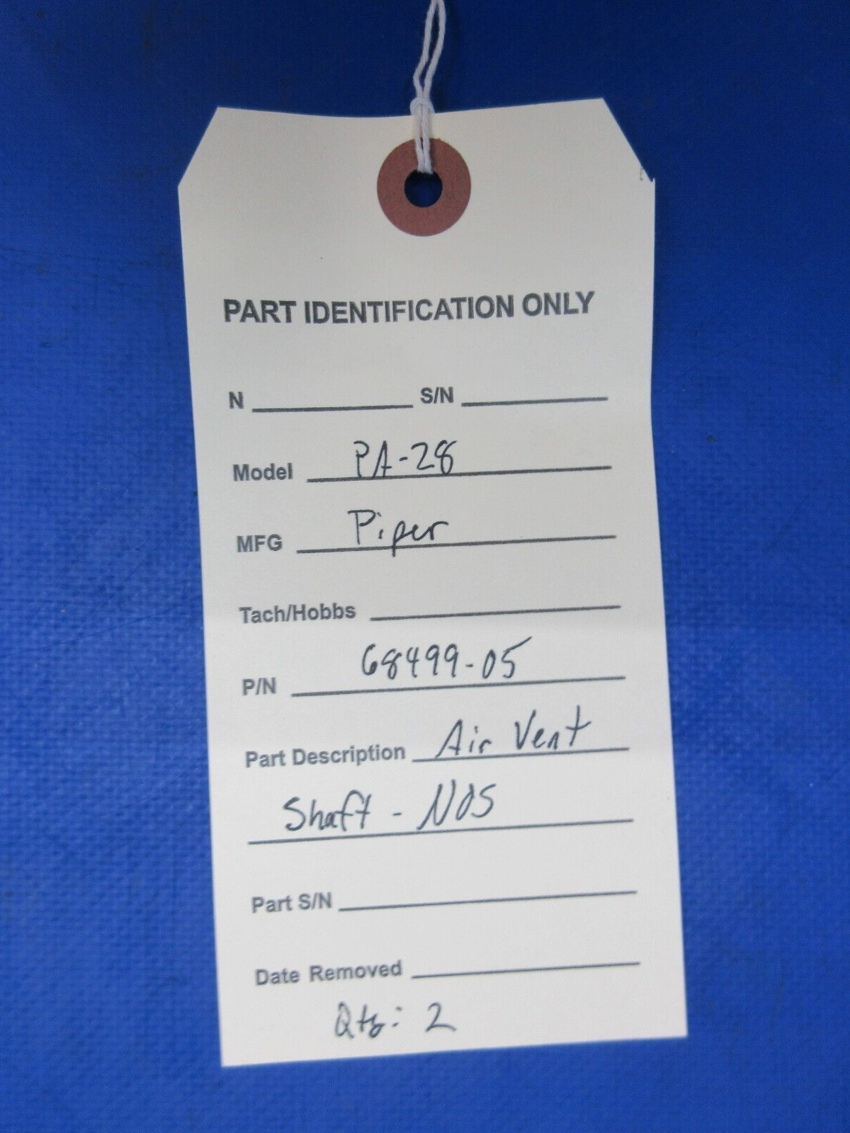 Piper PA-28 Air Vent Shaft P/N 68499-05 NOS (1123-790)