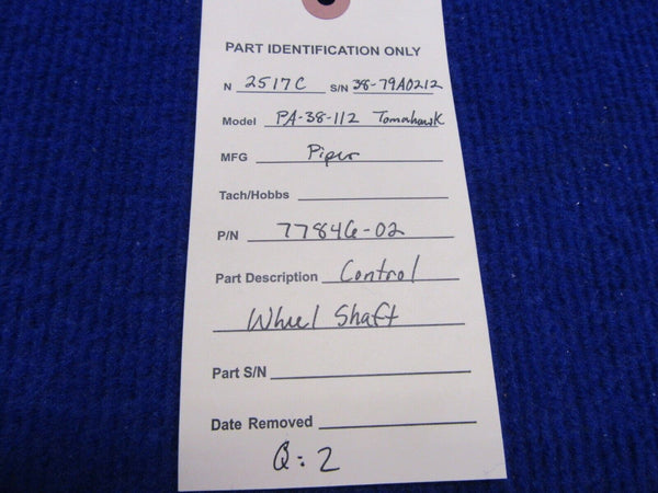 Piper PA-38-112 Tomahawk Control Wheel Shaft 77846-02, 77846-002 (1221-434)