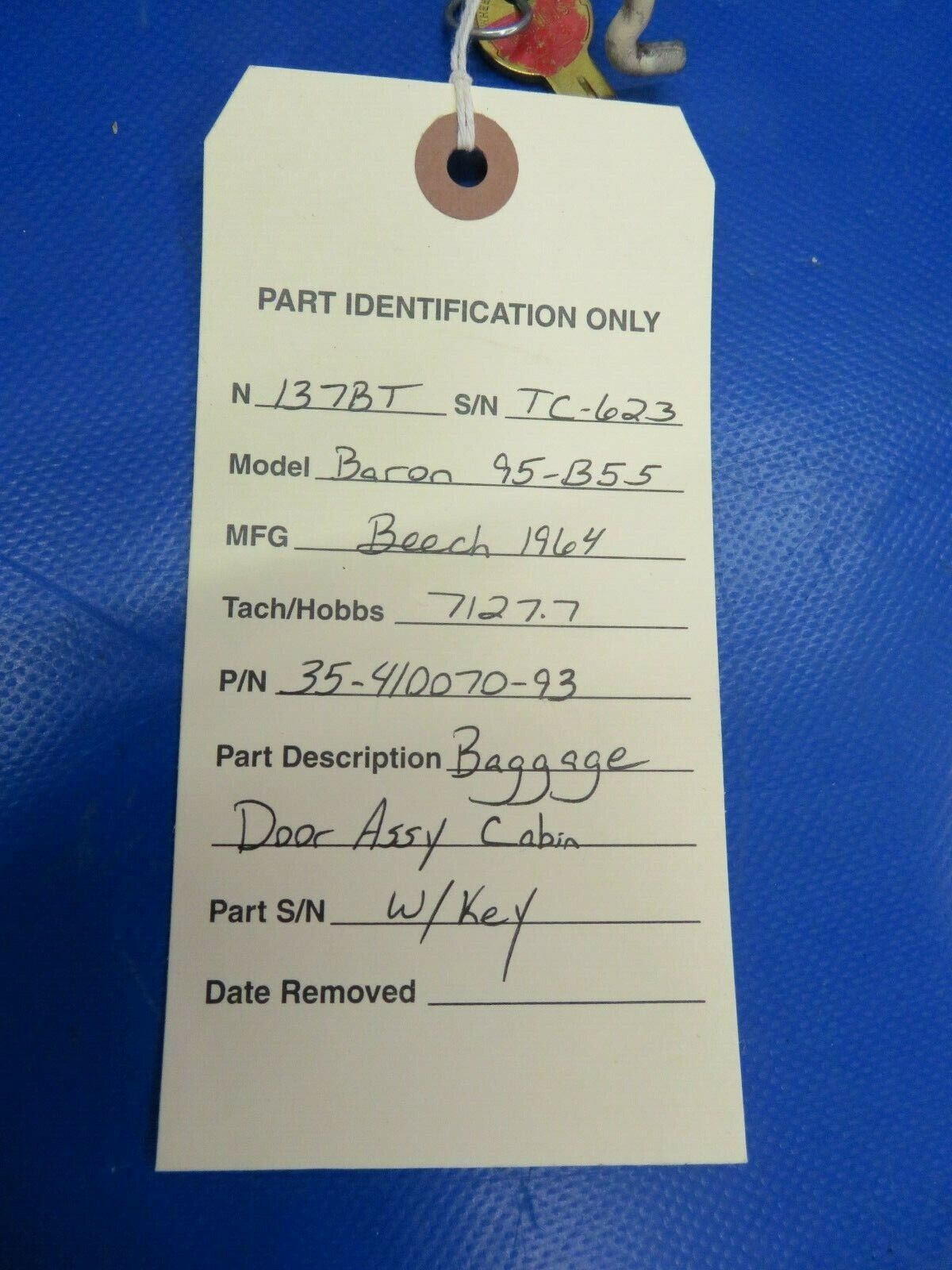 Beech Baron 95-B55 Baggage Cabin Door Assy w/ Key P/N 35-410070-93 (0320-141)