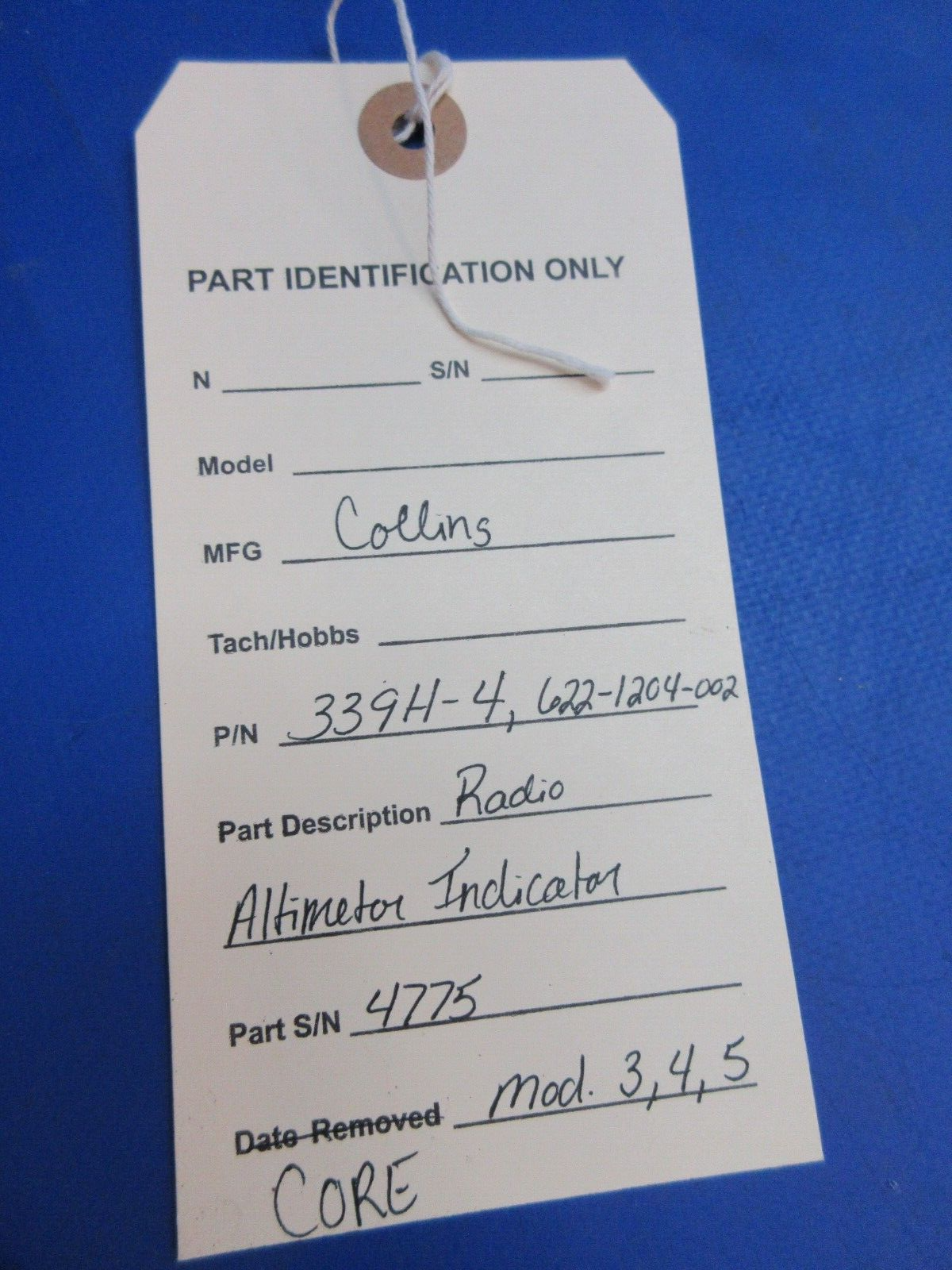 Collins Radio Altimeter Indicator P/N 339H-4, 622-1204-002 CORE (10223-905)