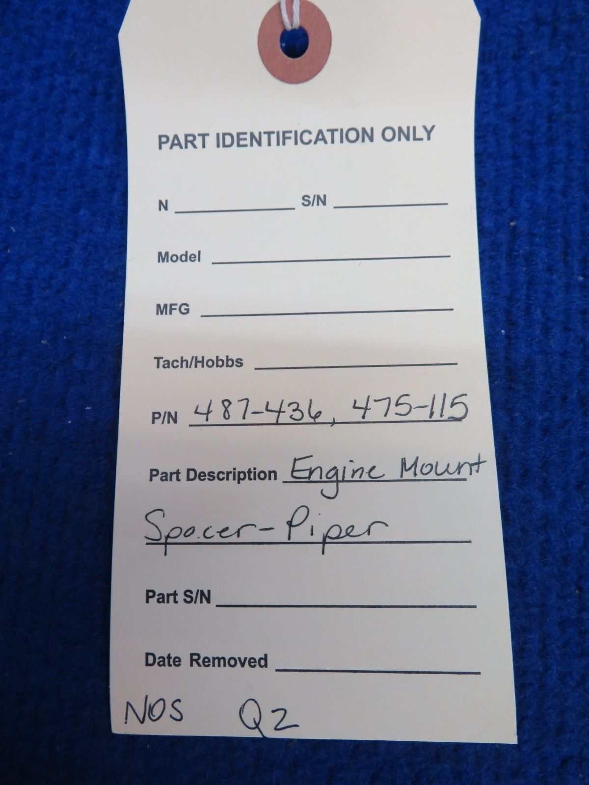 Piper Engine Mount Spacer P/N 487-436 NOS (0722-105)