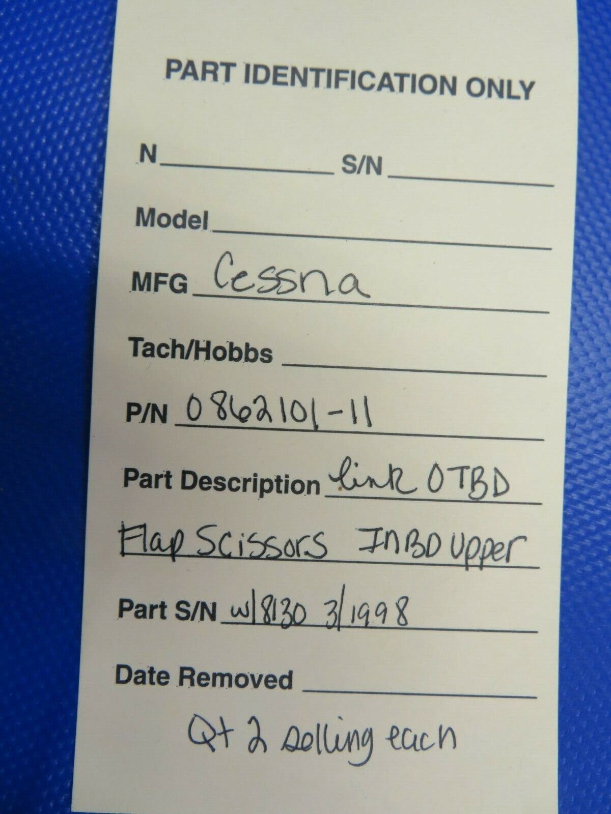 Cessna Link OTBD Flap Scissor INBD Upper 0862101-11 NOS (1220-04)