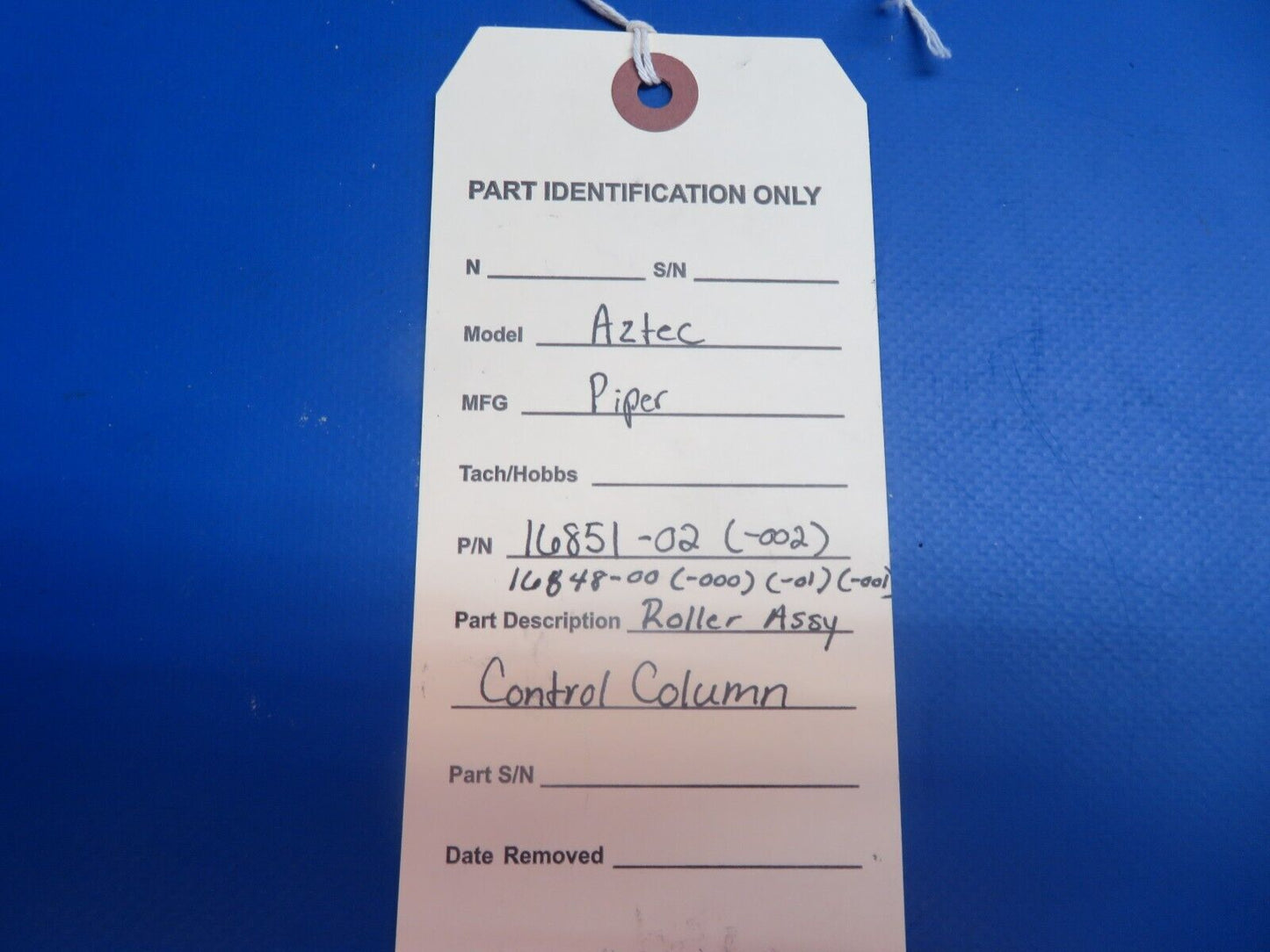 Piper Aztec Roller Assy Control Column P/N 16851-02, 16851-002 (1122-542)