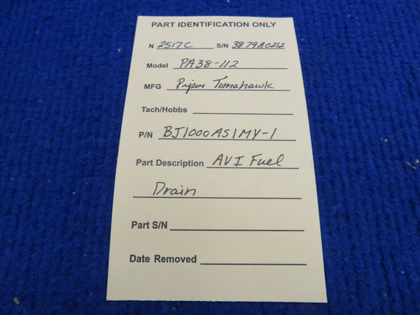 Piper Tomahawk PA-38-112 AVI Fuel Drain P/N BJ1000AS1MY-1 (0322-427)
