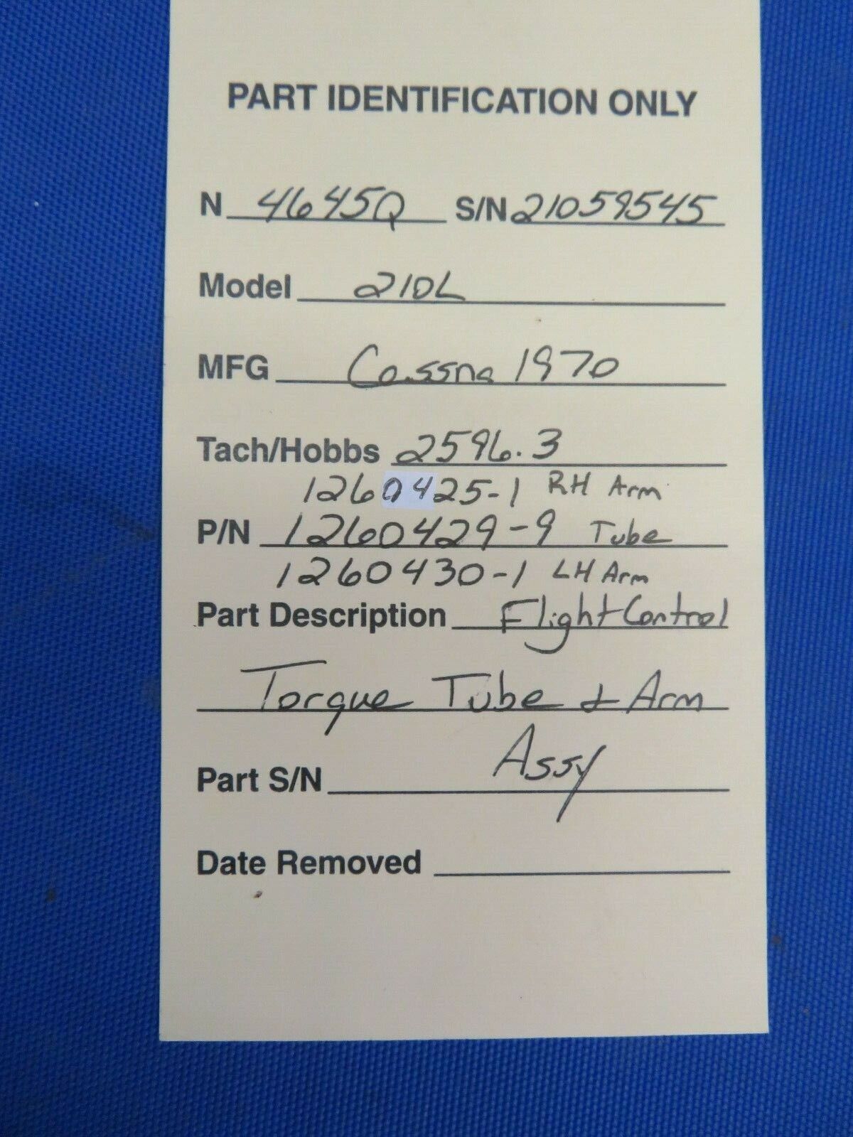 Cessna 210L Elevator Torque Tube & Bellcrank P/N 1260430-1 (0820-574)