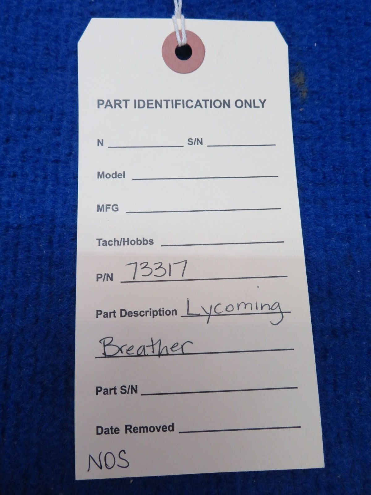 Lycoming Breather P/N 73317 NOS (0622-369)