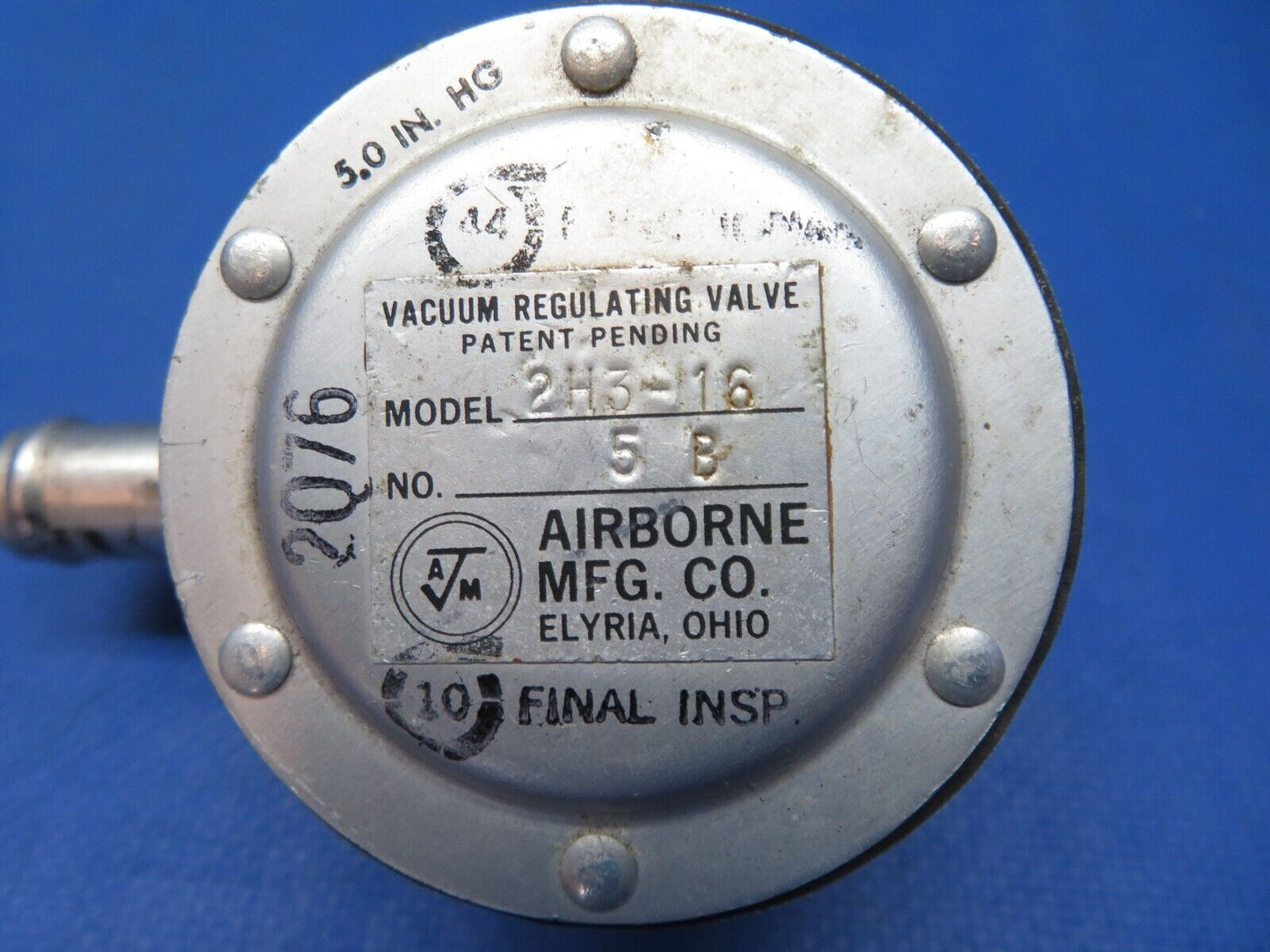 Cessna 172 / 172I Airborne Vacuum Regulating Valve P/N C482001-0401 (0923-649)