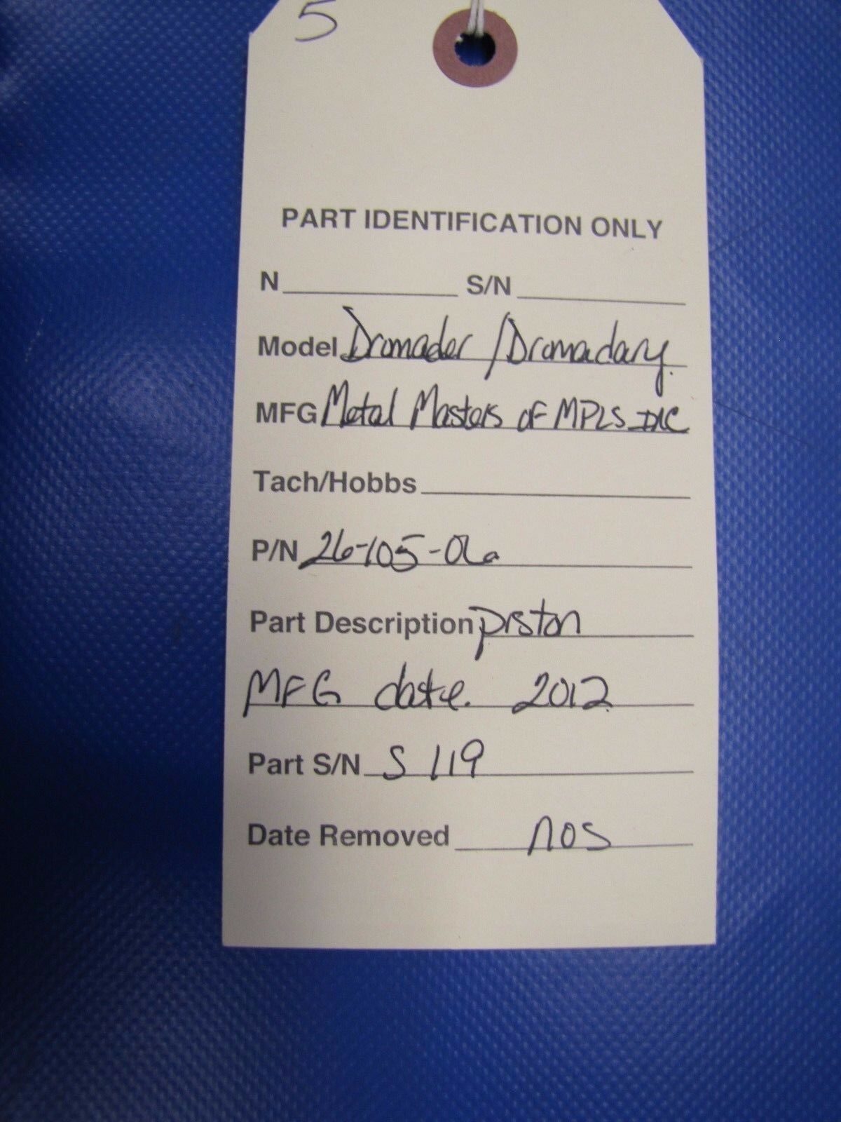 Metal Masters PZL-Kalisz Dromader Piston P/N 26-105-06 NOS (0417-206)
