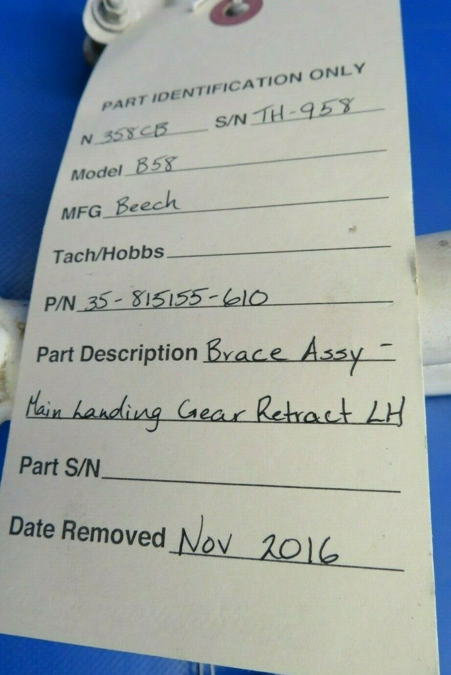 Beech Baron B58 Brace Main Landing Gear Retract LH 35-815155-610 (1216-162)