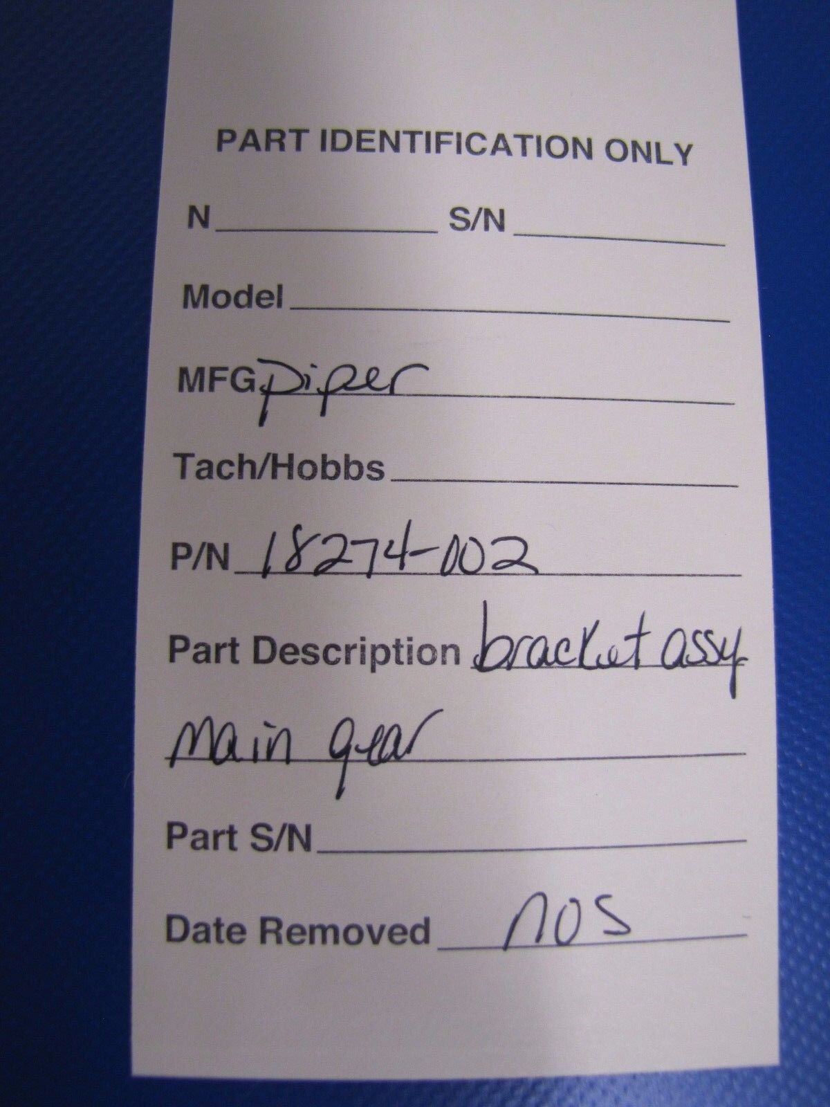 Piper Bracket Assy Main Gear NOS P/N 18274-002 (0317-184)