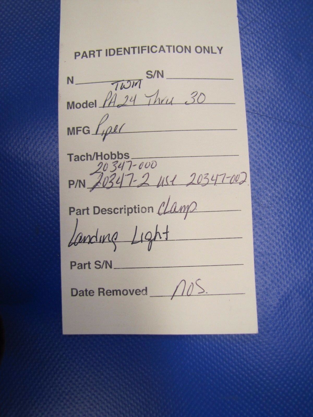 Piper Comanche Landing Light Clamp P/N 20347-2 NOS LOT OF 4 (0417-210)