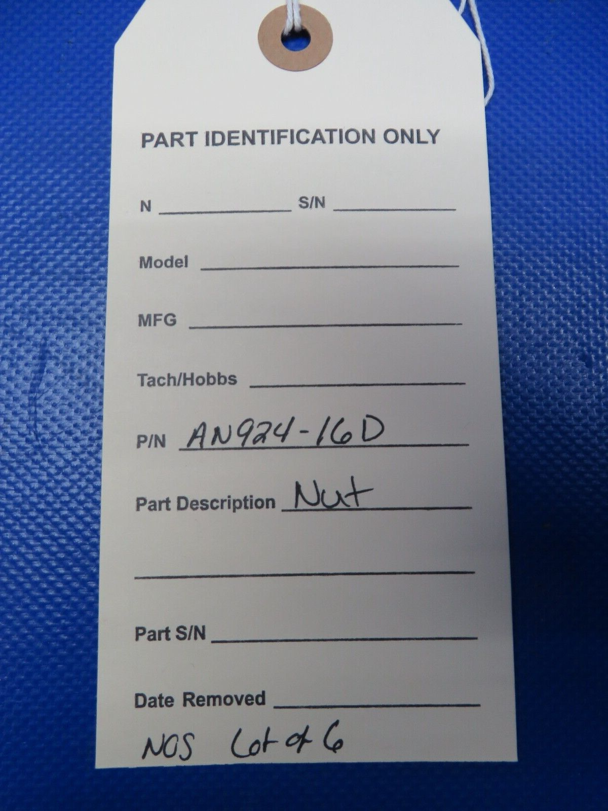 Aviation Nut P/N AN924-16D LOT OF 6 NOS (0224-265)